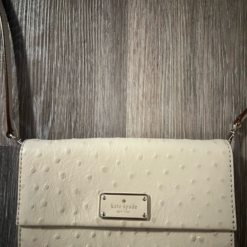 Kate Spade Ivory Textured Crossbody Bag